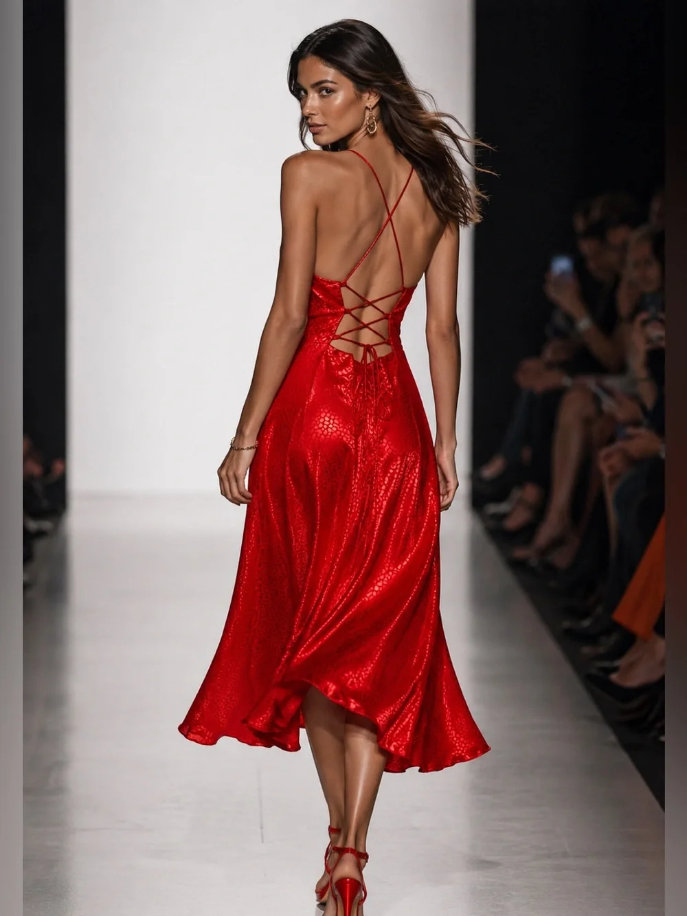 RUNAWAY THE LABEL RED SWEETHEART BOUDOIR MIDI SLIP DRESS US SZ 8 - Picture 2 of 5